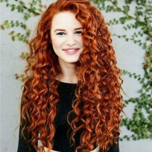? 22” COPPER RED KINKY CURLY LACE FRONT WIG *NEW*